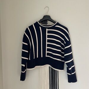 Navy and White Striped Sweater